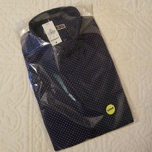 EXPRESS Mens Dot Print Fitted Shirt Small